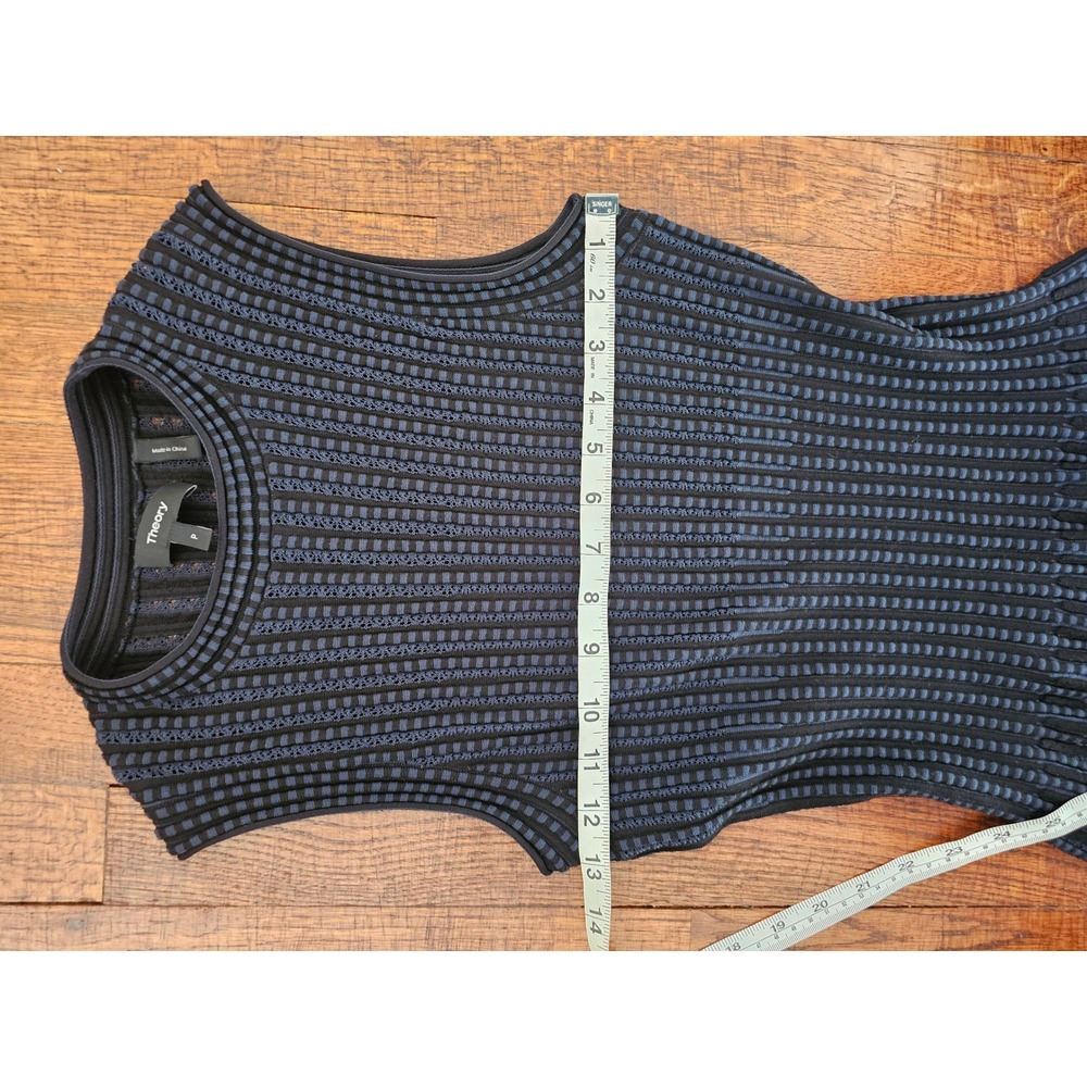 Theory Novelty Checker‎ Knit Sleeveless Short Sheer Dress sz XS-S P - Picture 4 of 9